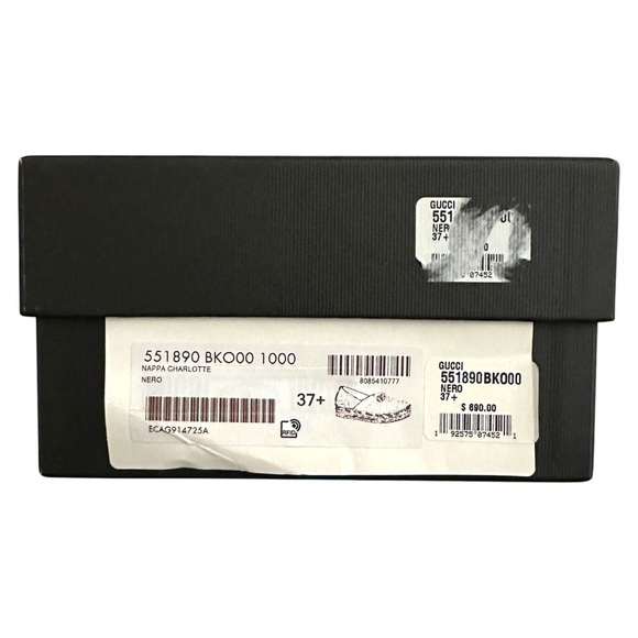 Gucci Nappa Quilted Charlotte GG Marmont Espadrilles in Black 37.5 | US 7.5 - Picture 15 of 16